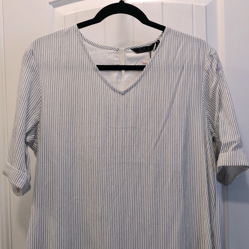 *NEW* White/Blue Stripe Dress